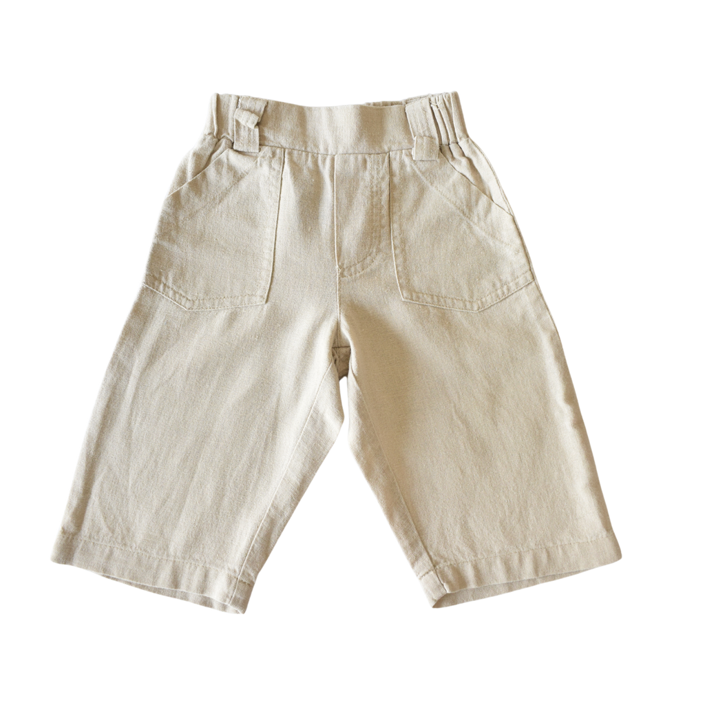 Pantalón Lino beige 6 meses. Diseños Españoles