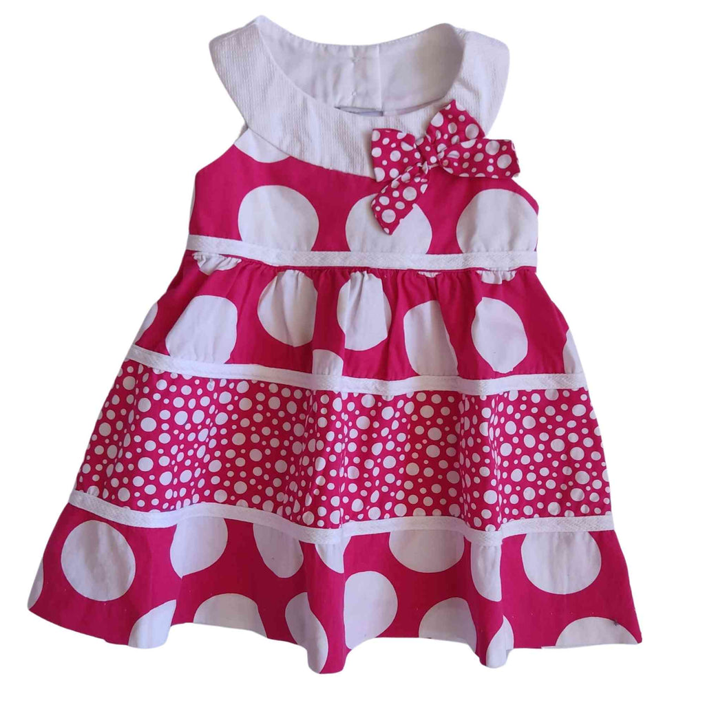 Vestido rosa fucsia con lunares, 12 meses, Rare Edition