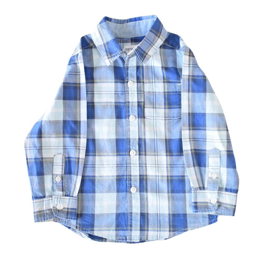 Camisa cuadros azul  Carter's 18 meses