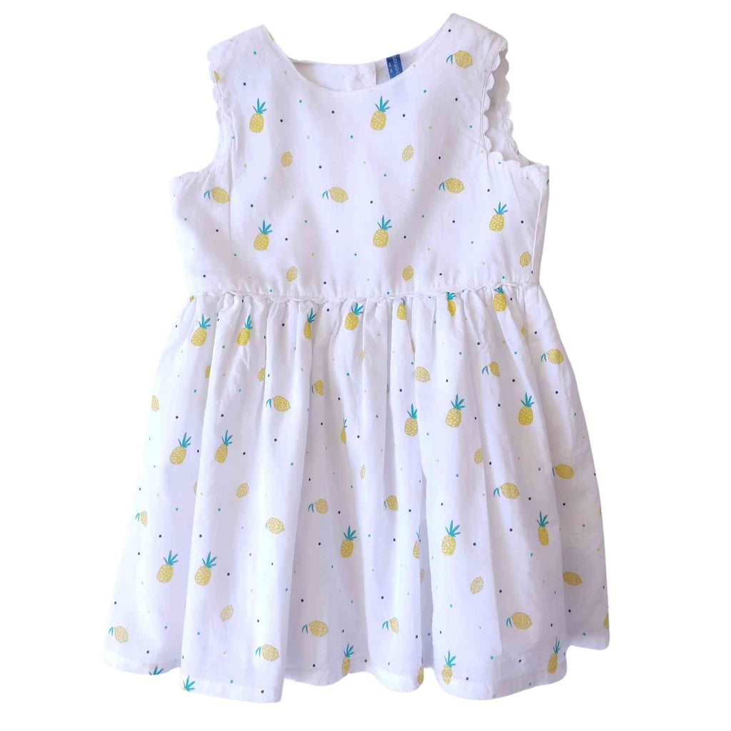 Vestido Blanco Piñas, 12 meses, Weekend