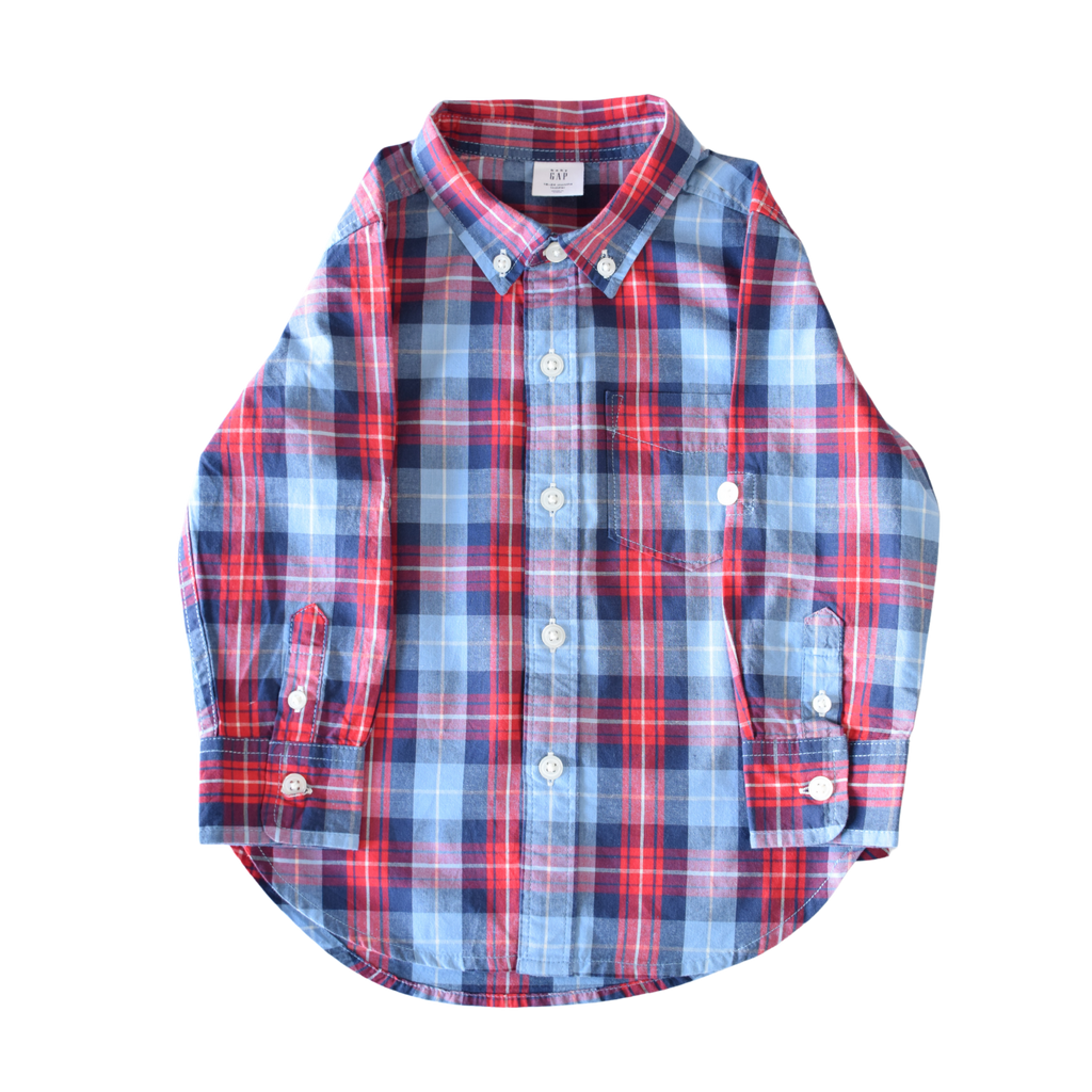 Camisa cuadros rojo y azul Baby Gap 18 meses / 24 meses