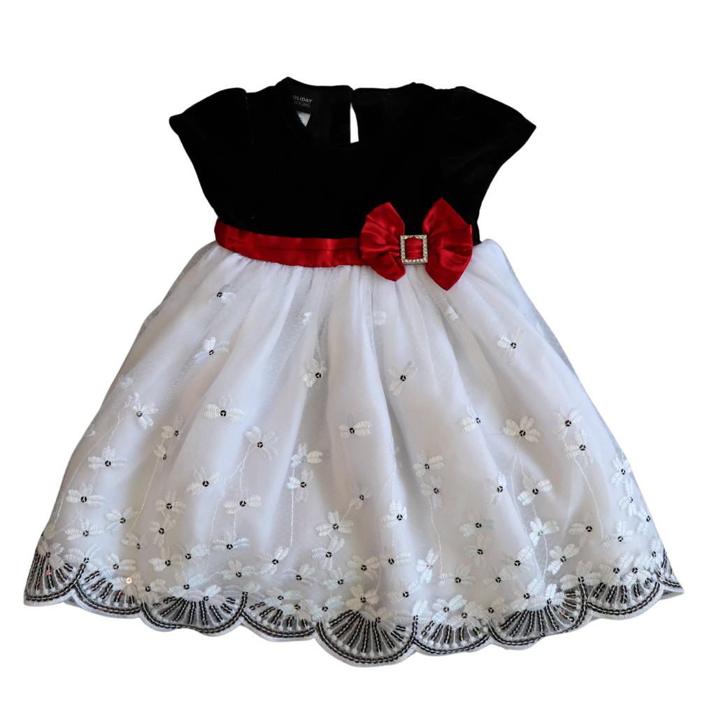 Vestido elegante falda Blanca top Negro 6 meses a 9 meses, Holiday Editions