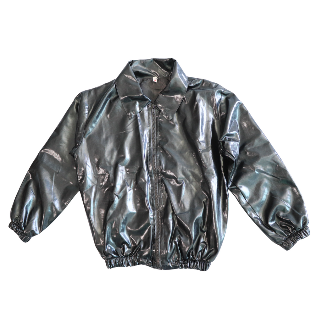 Chamarra nina brillante ligera negra talla 8 anos Apapacho Moda Infantil Sustentable